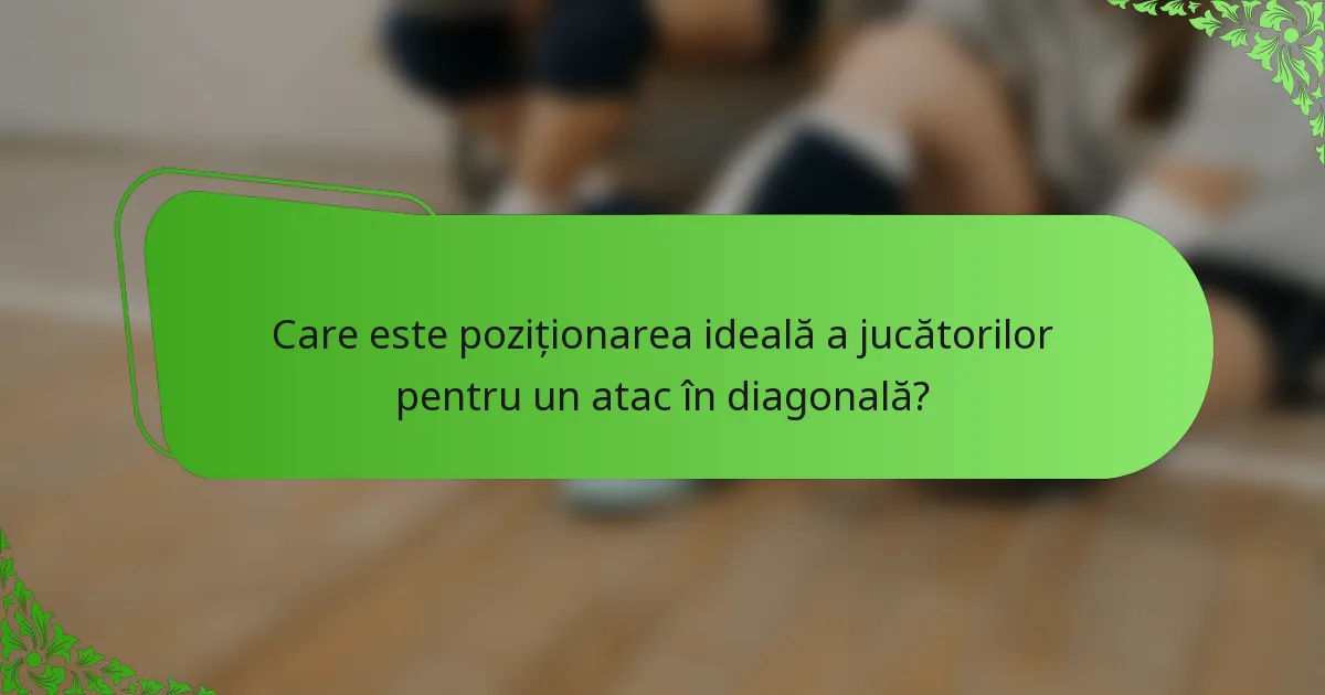 Care este poziționarea ideală a jucătorilor pentru un atac în diagonală?