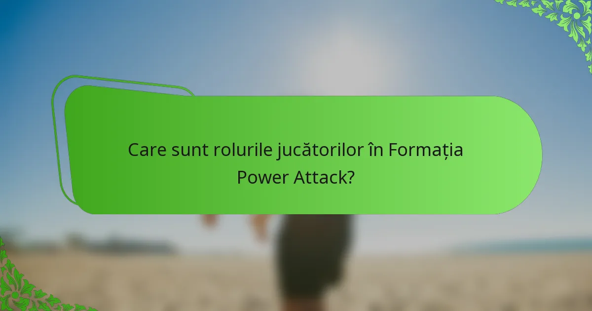 Care sunt rolurile jucătorilor în Formația Power Attack?