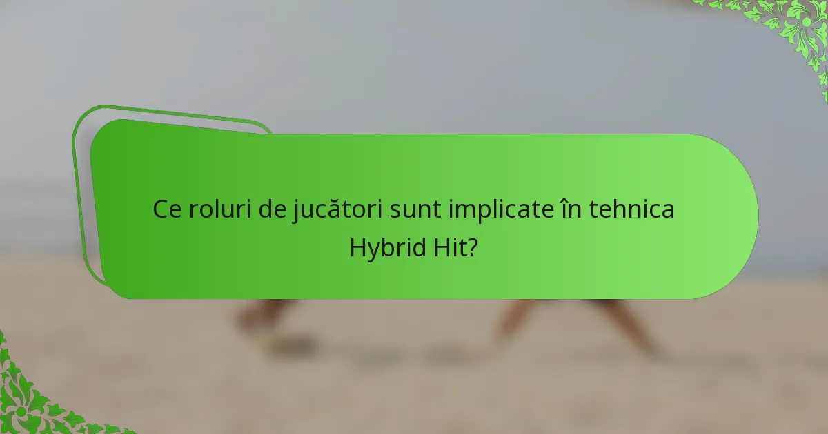 Ce roluri de jucători sunt implicate în tehnica Hybrid Hit?